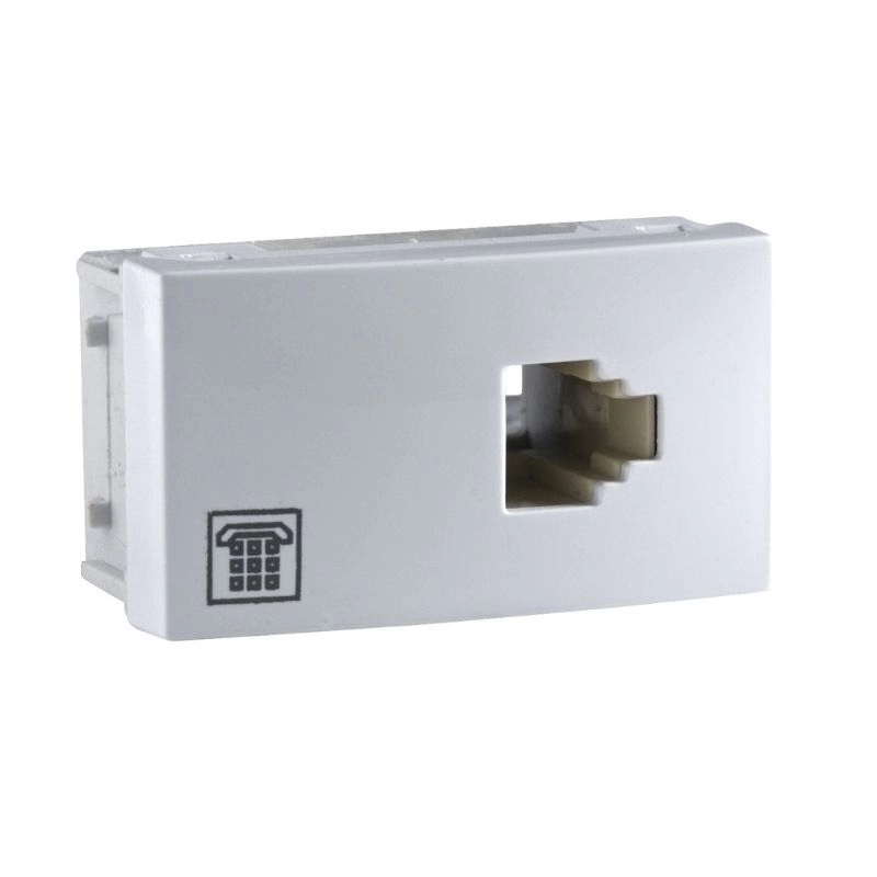 Modulo BASE toma telefonico 6 polos 4 canales blanco